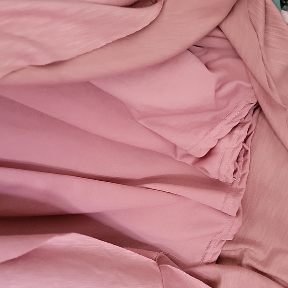 Soft surroundings NWT Roxanna Romantic Pink Flounce Ruffle Vneck Maxi Medium - Picture 9 of 11